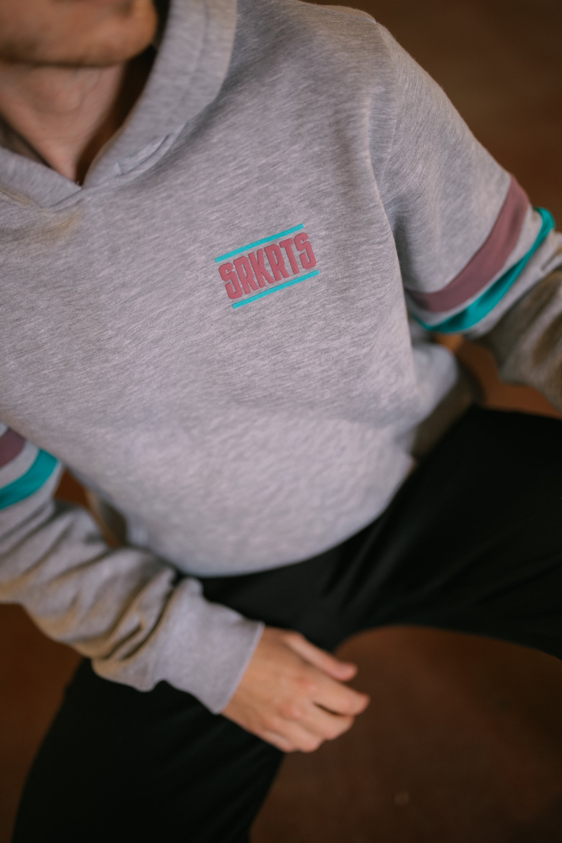Oversized Unisex Hoodie | Stripes | Grau Meliert