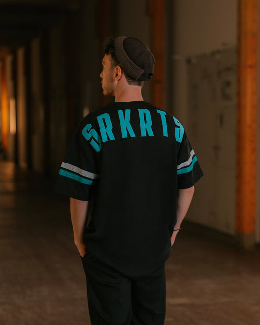 Oversized T-Shirt |  Stripes | Schwarz