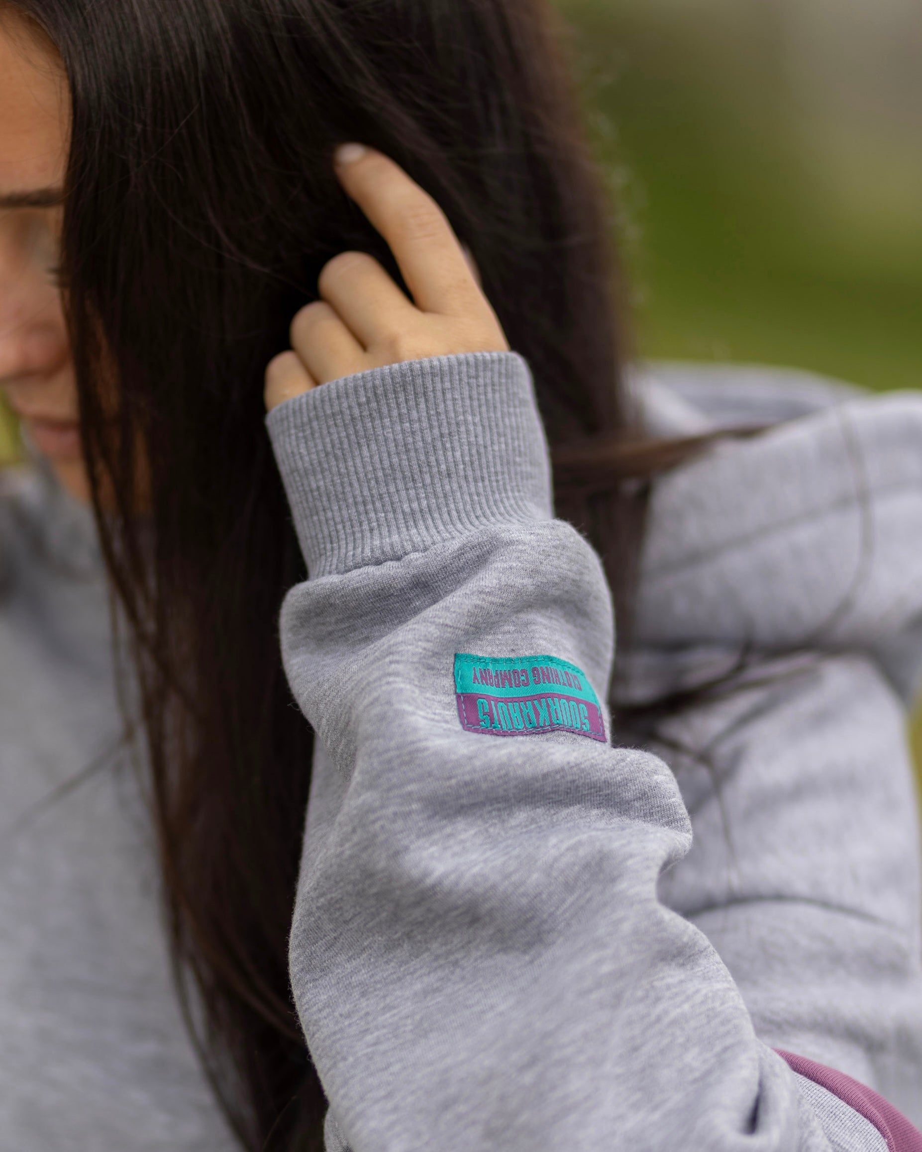 Oversized Unisex Hoodie | Stripes | Grau Meliert