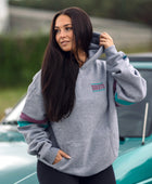 Oversized Unisex Hoodie | Stripes | Grau Meliert