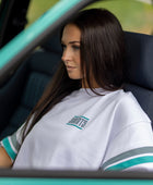Oversized T-Shirt |  Stripes | Weiss