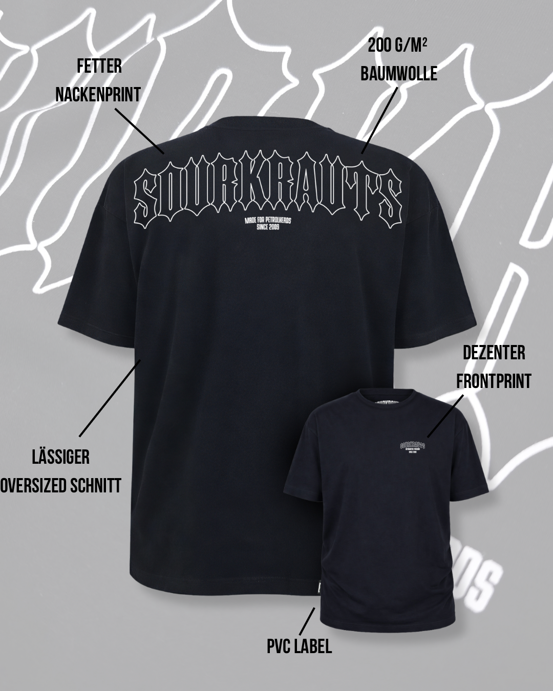 Oversized | T-Shirt | Spikes | Black