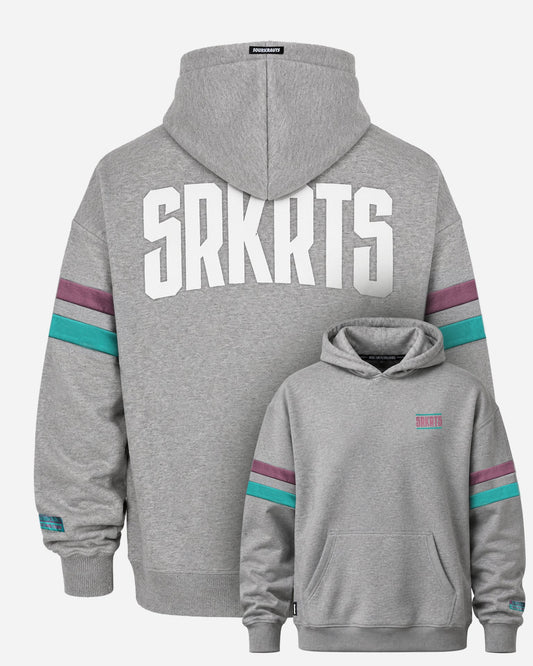 Oversized Unisex Hoodie | Stripes | Gray Melange