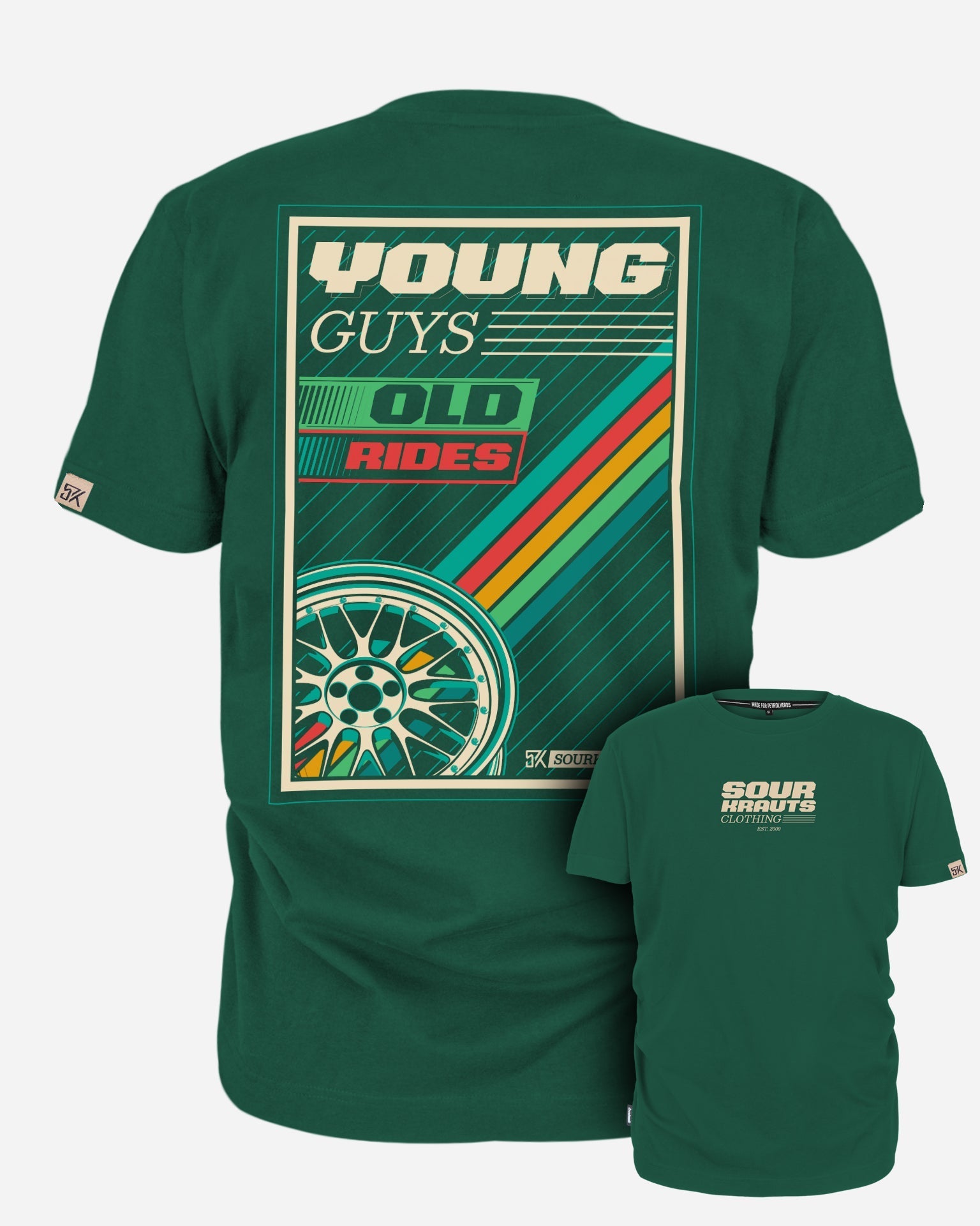 T-Shirt | Young Guys Old Rides  Grün